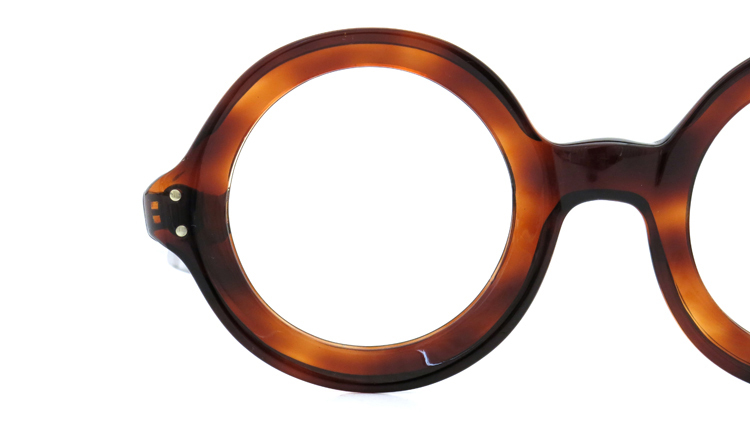 FRANCE Vintage フランス ヴィンテージ メガネ 1960s TWO DOTS ROUND FRAME 40-25 AMBER 15