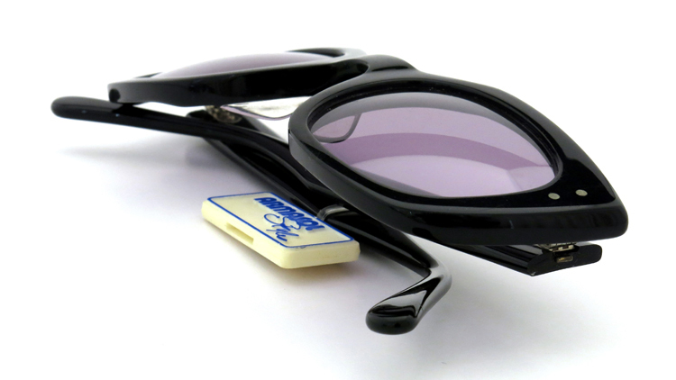 FRANCE Vintage フランス ヴィンテージ サングラス ARMASOL style BLACK PURPLE-GRAY-LENSE 11