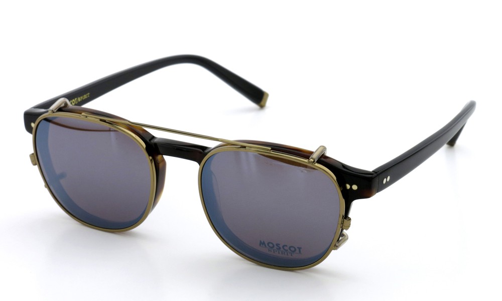 Moscot Spirit モスコット スピリット メガネ 専用クリップオンサングラスセット通販 Arthur Col Tortoise Black 48size Clipon Brass 正規取扱店 ポンメガネ大宮