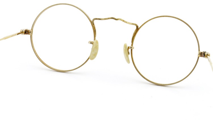 American Optical アメリカン オプティカル  antique アンティーク メガネ 1930s MARSHWOOD 1/10 12kGF 40□24 Yellow-Gold 7