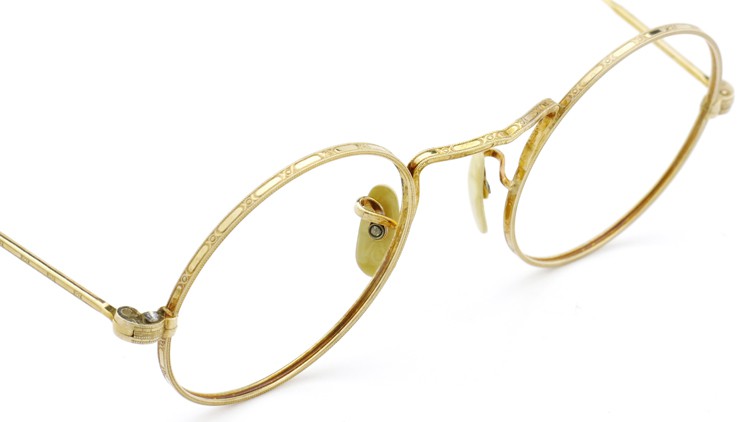 American Optical アメリカン オプティカル  antique アンティーク メガネ 1930s MARSHWOOD 1/10 12kGF 40□24 Yellow-Gold 6