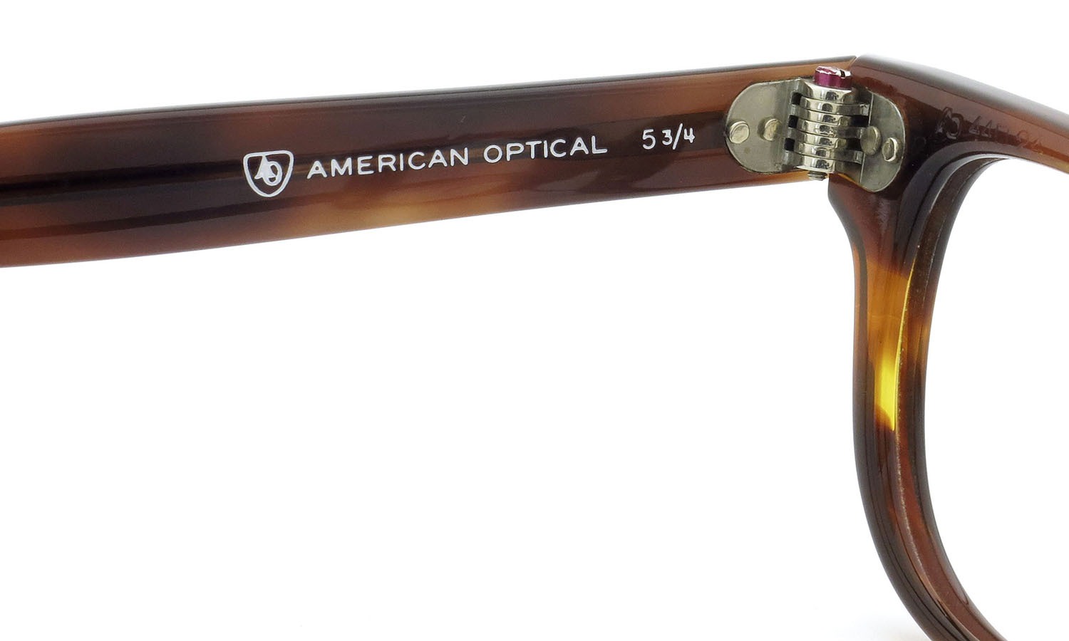 American Optical アメリカンオプティカル (AO)Vintage ヴィンテージメガネ F523 MAIN EVENT 変形ダイヤ鋲 AMBER 44-24 9