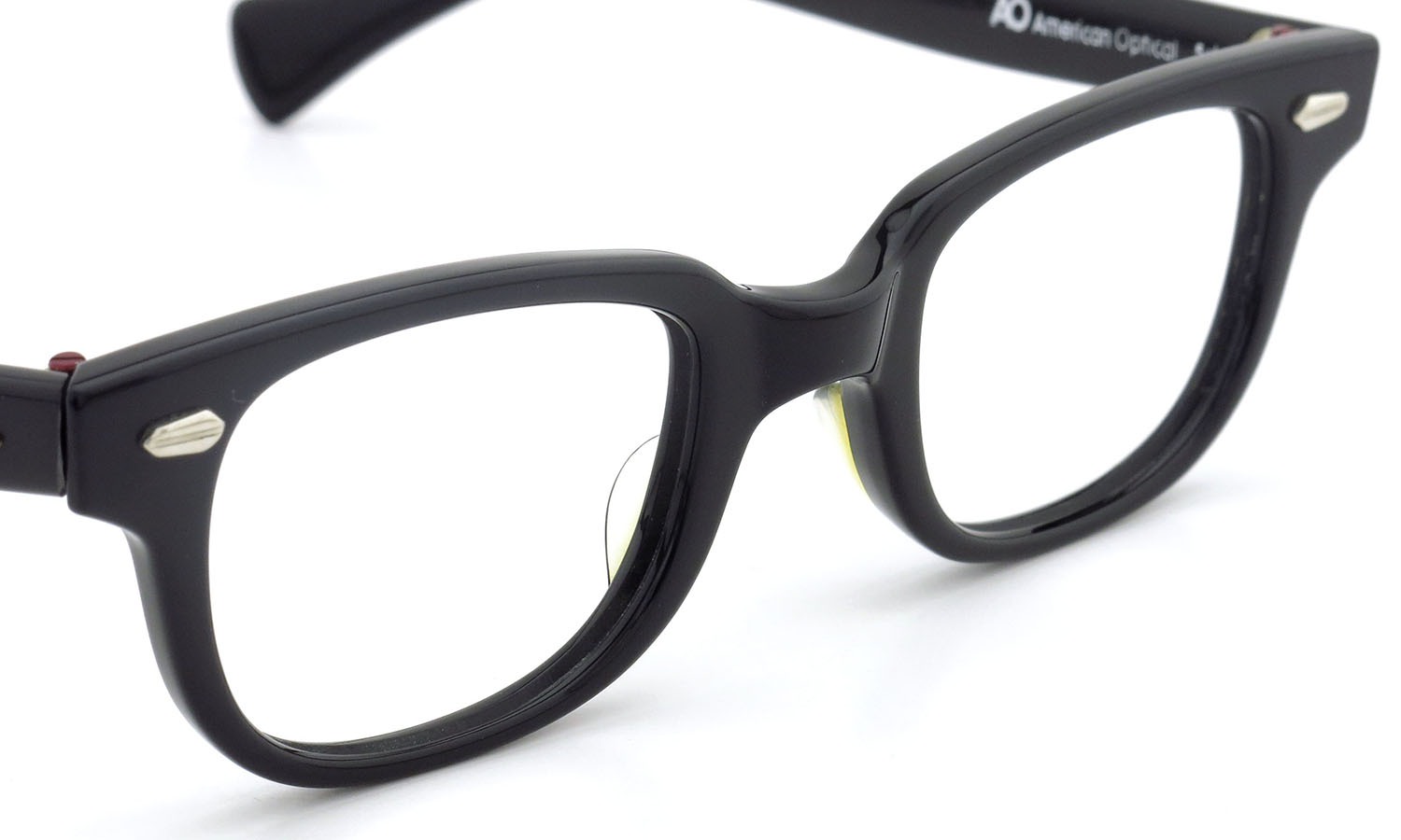 American Optical アメリカンオプティカル (AO)Vintage ヴィンテージメガネ F523 MAIN EVENT 変形ダイヤ鋲 BLACK 44-22 6