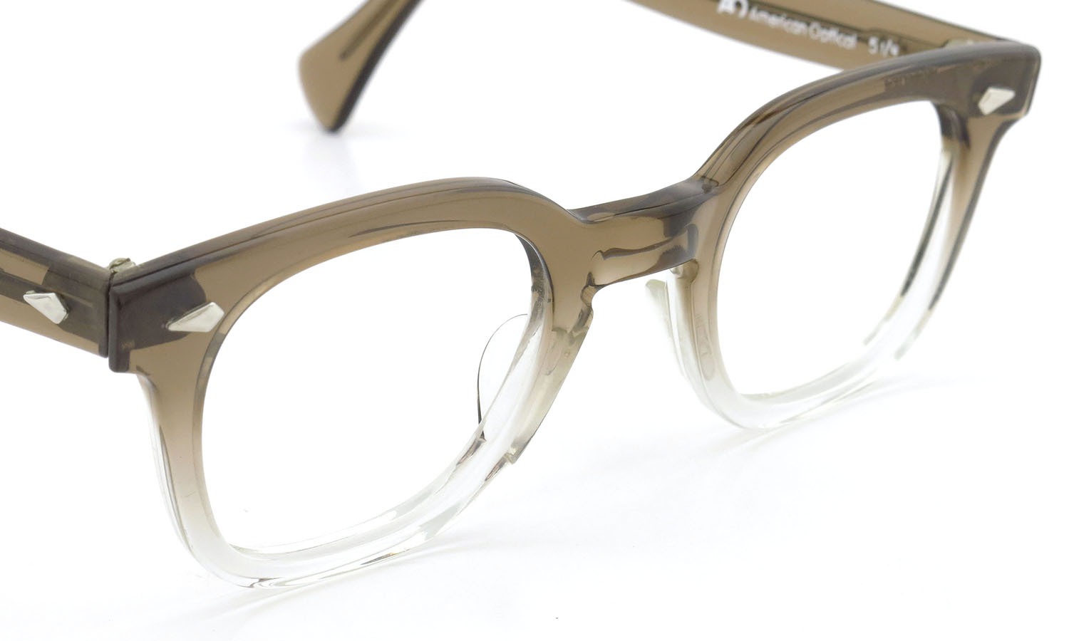 American Optical アメリカンオプティカル (AO)Vintage ヴィンテージメガネ RF23 ダイヤ鋲 BROWN-FADE-FRONT 44-24 6