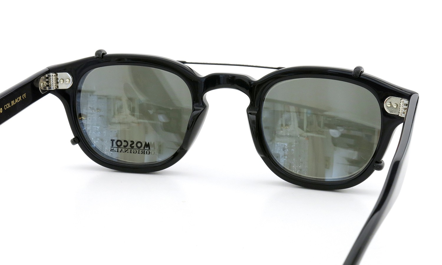 MOSCOT ORIGINALS（モスコット オリジナルス）クリップオン セットLEMTOSH Col.BLACK 44size + 純正クリップオン ブラック/グリーンレンズ 8