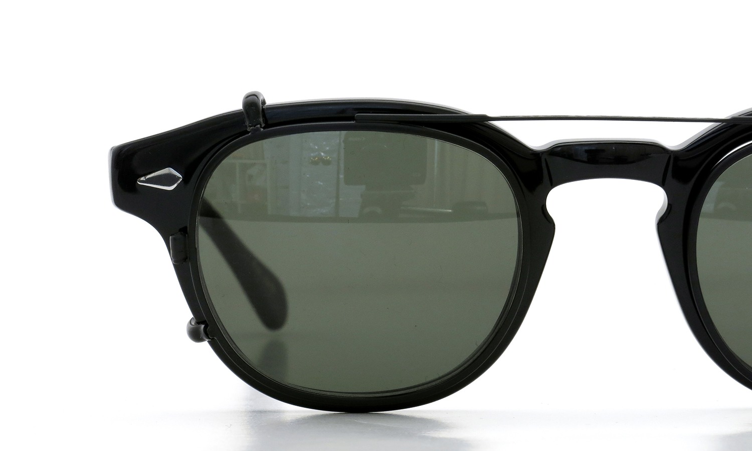 MOSCOT ORIGINALS（モスコット オリジナルス）クリップオン セット LEMTOSH Col.BLACK 46size + 純正ブラック/グリーンレンズ クリップオン 13