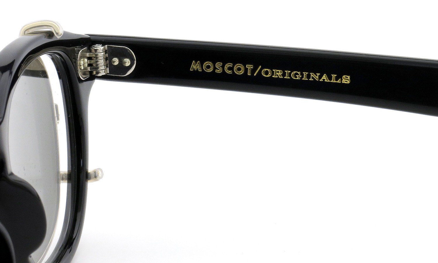 MOSCOT ORIGINALS（モスコット オリジナルス）クリップオン セットLEMTOSH Col.BLACK 46size + 純正クリップオン ゴールド/グリーンレンズ 10