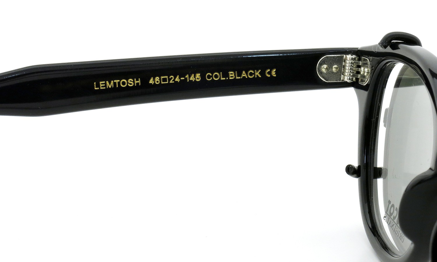 MOSCOT ORIGINALS（モスコット オリジナルス）クリップオン セット LEMTOSH Col.BLACK 46size + 純正ブラック/グリーンレンズ クリップオン 9