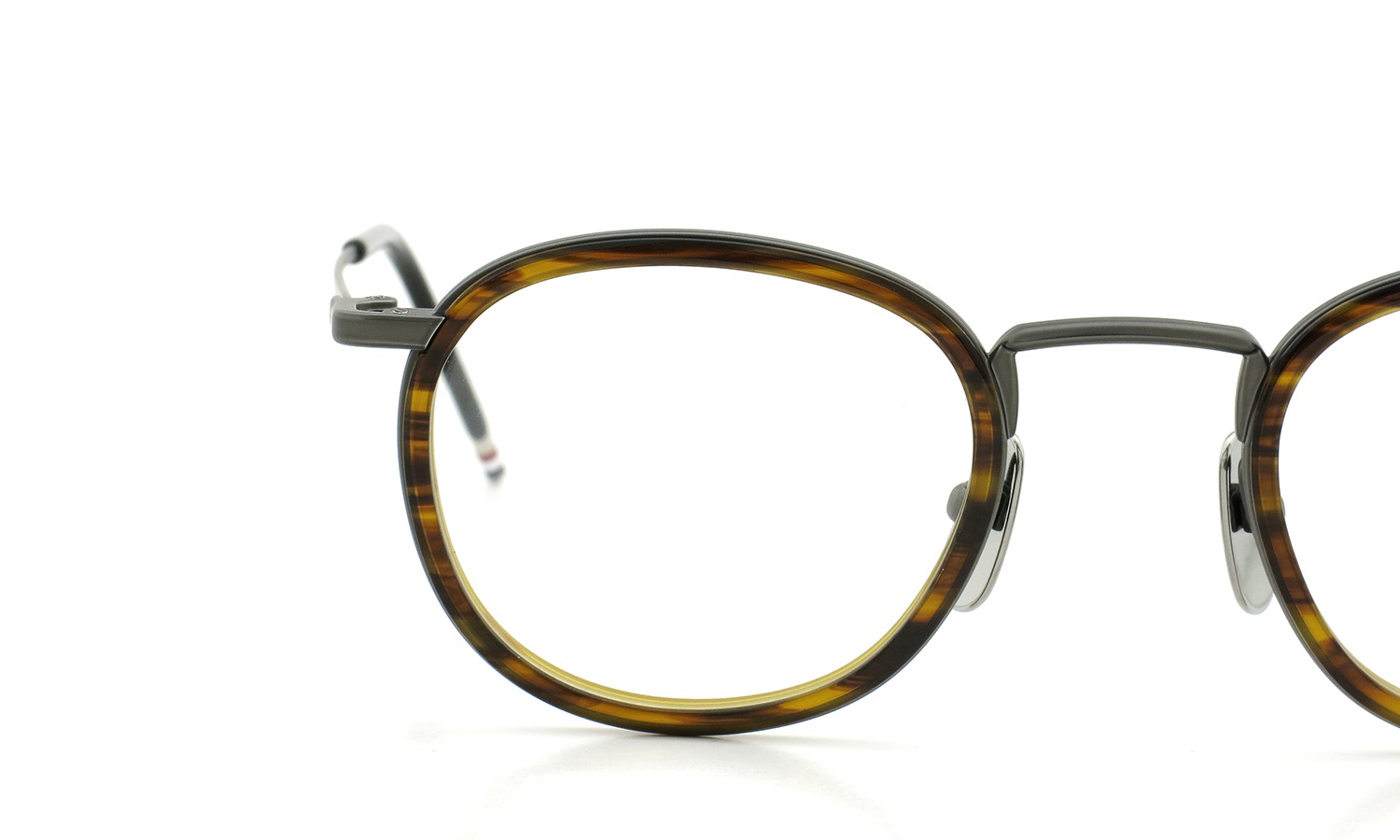 THOM BROWNE.  NEWYORK (トムブラウン) 2015年春夏 最新作 メガネ+クリップオンセット TB-710-A 46size BLACK IRON-WALNUT 27