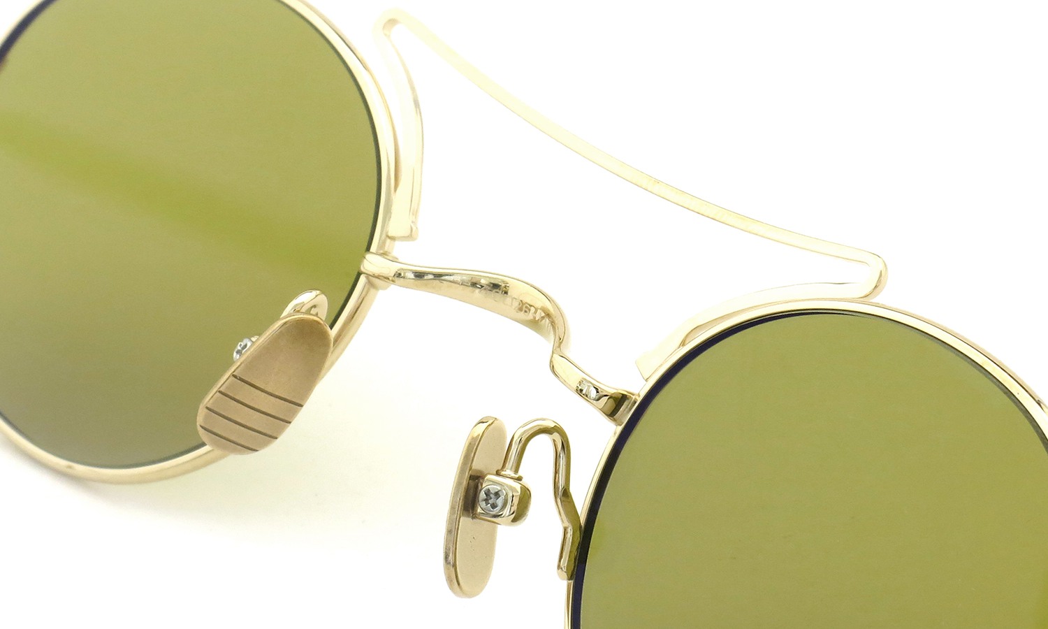 THOM BROWNE Round Sunglasses TB-902-A-GLD GOLD METAL FRAME LIGHT YELLOW SMALL 40 