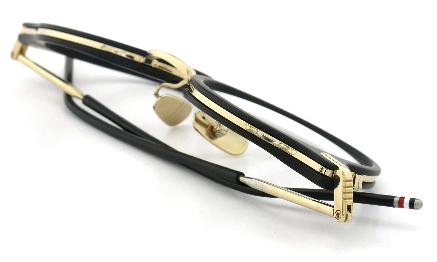 THOM BROWNEトムブラウンTB-807-A BLk-GLD 45size