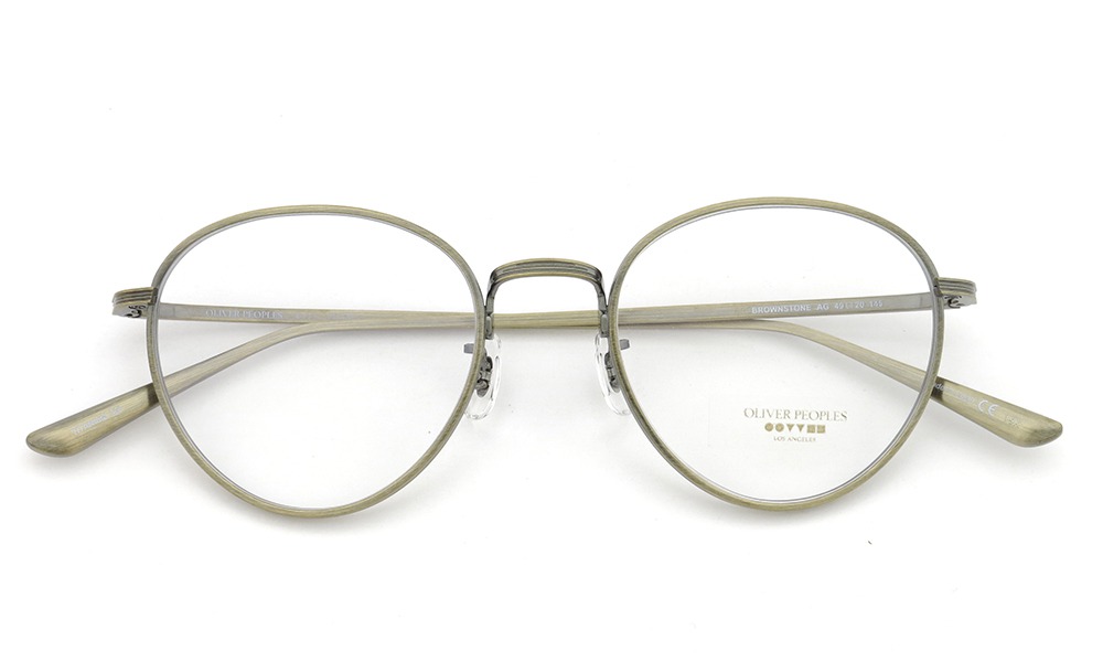 OLIVER PEOPLES オリバーピープルズ メガネ通販 BROWNSTONE col.AG 49size (生産：オプテックジャパン期)  ポンメガネ