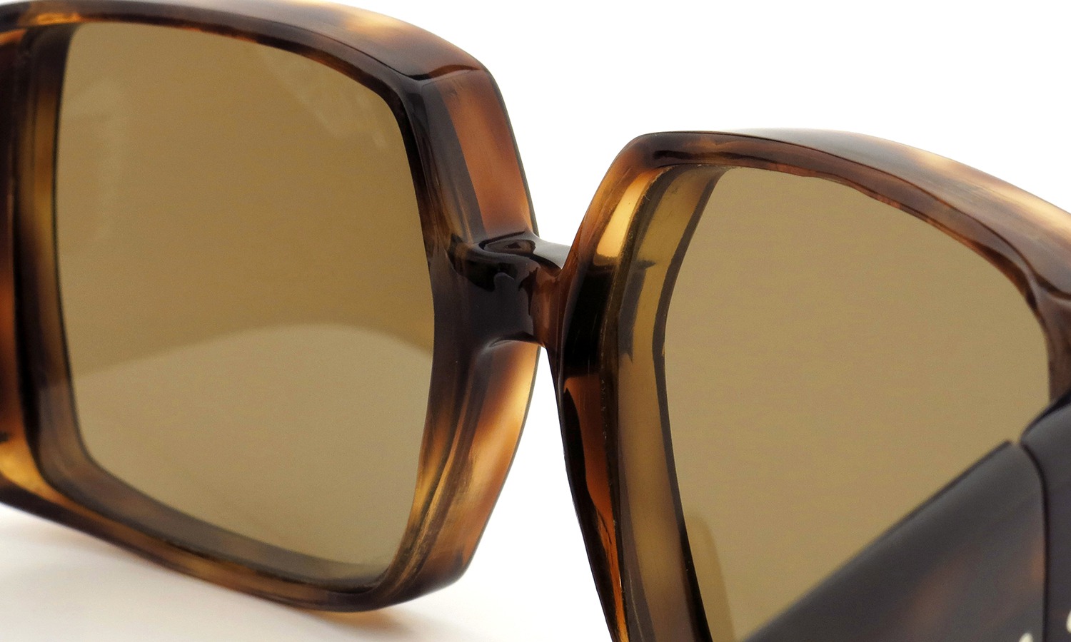 FRANCE Vintage サングラス 推定1950年代 THREE DOTS BIG SQUARE FRAME 63-17 DEMI