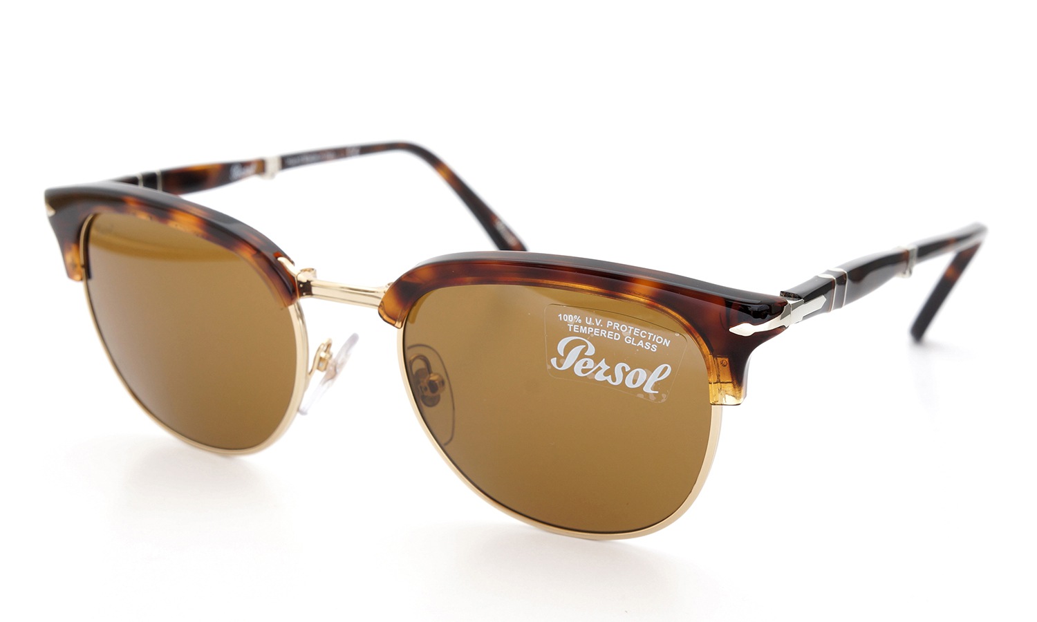 Persol ペルソール 折りたたみサングラス通販 3132-S 24(Havana)/33 51size ポンメガネ