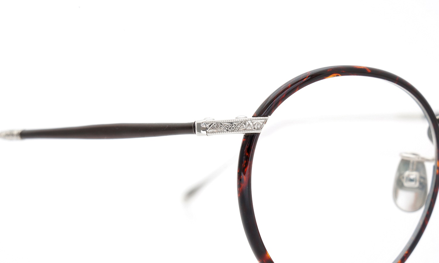 PonMegane 2016f/wメガネ pon-01-Engraving Sun Platinum Metal/Chestnut