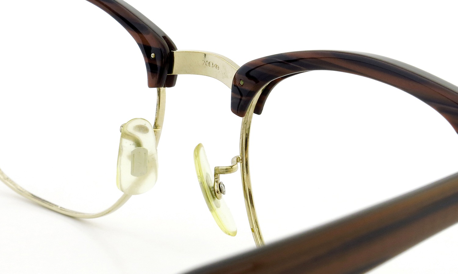 American Optical Vintage Malcolm-X type:2 ウイング鋲 Wood/Gold 48-22