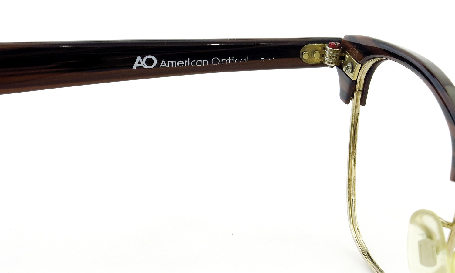 American Optical Vintage Malcolm-X type:2 ウイング鋲 Wood/Gold 48-22