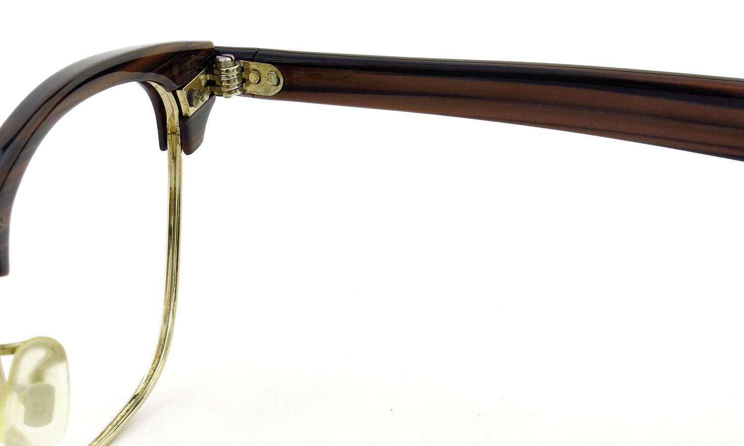 American Optical Vintage Malcolm-X type:2 ウイング鋲 Wood/Gold 48-22