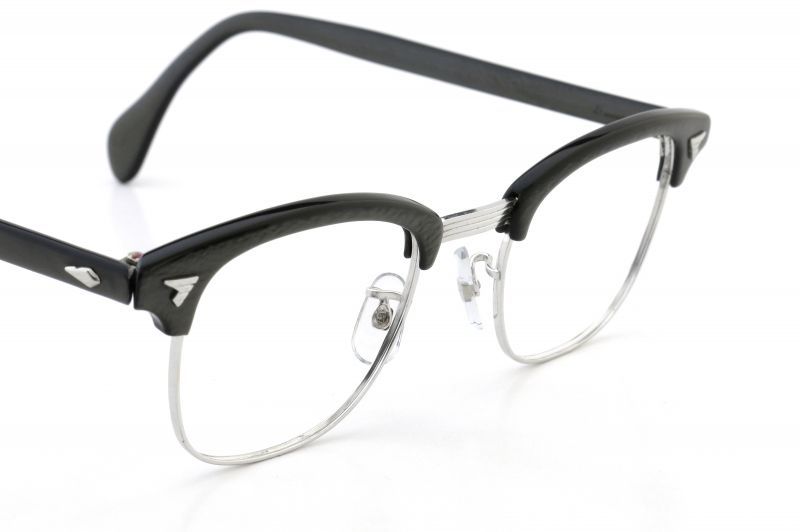 American Optical Vintage Malcolm-X type:2 1/10 12 KGFウイング鋲 Grey-Marble/White-Gold