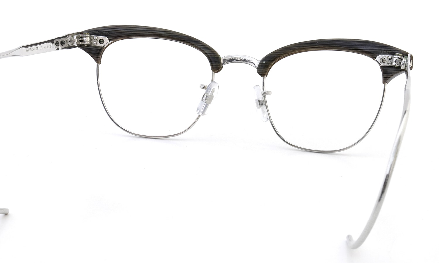 American Optical Vintage Malcolm-X type:2 1/10 12 KGFウイング鋲 Grey-Marble/White-Gold
