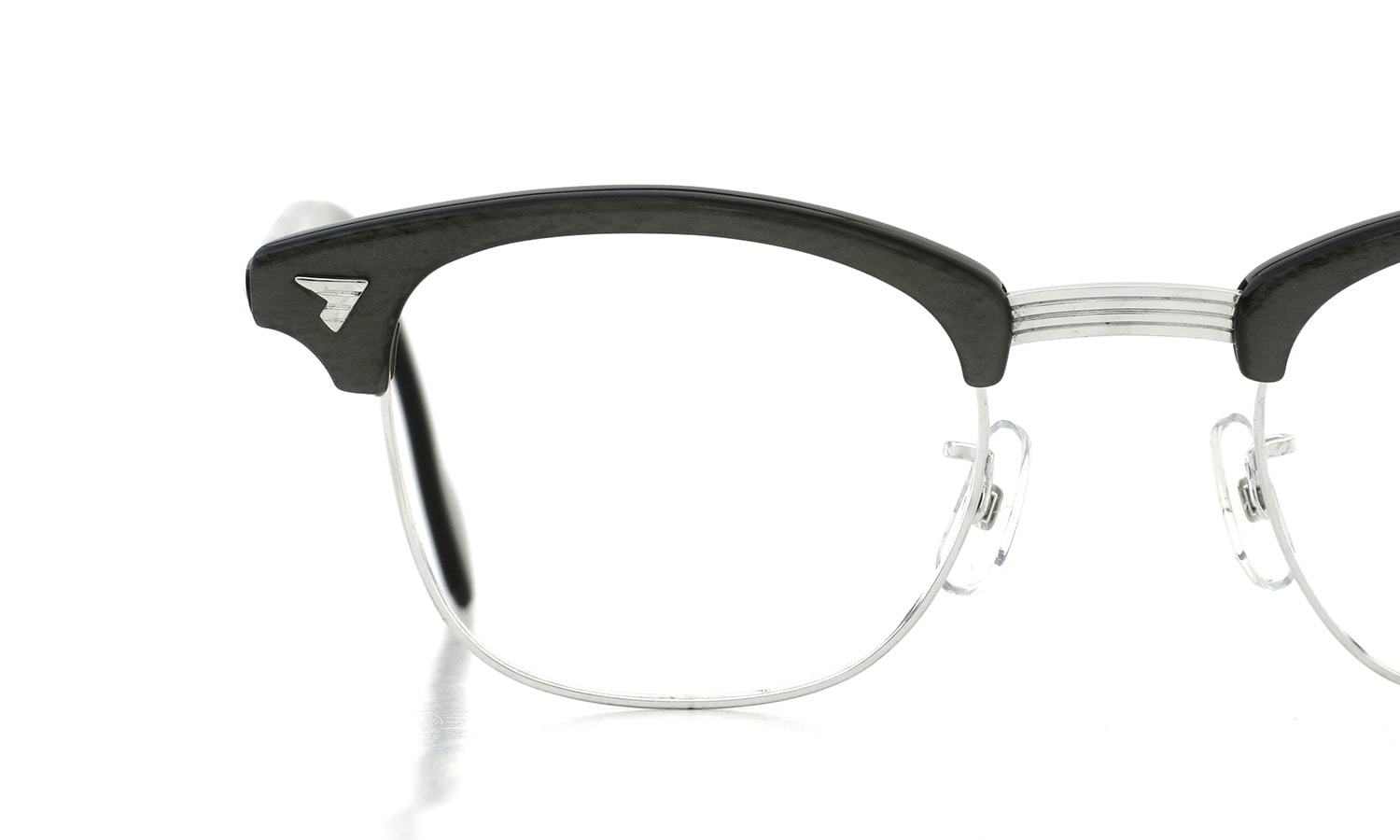 American Optical Vintage Malcolm-X type:2 1/10 12 KGFウイング鋲 Grey-Marble/White-Gold