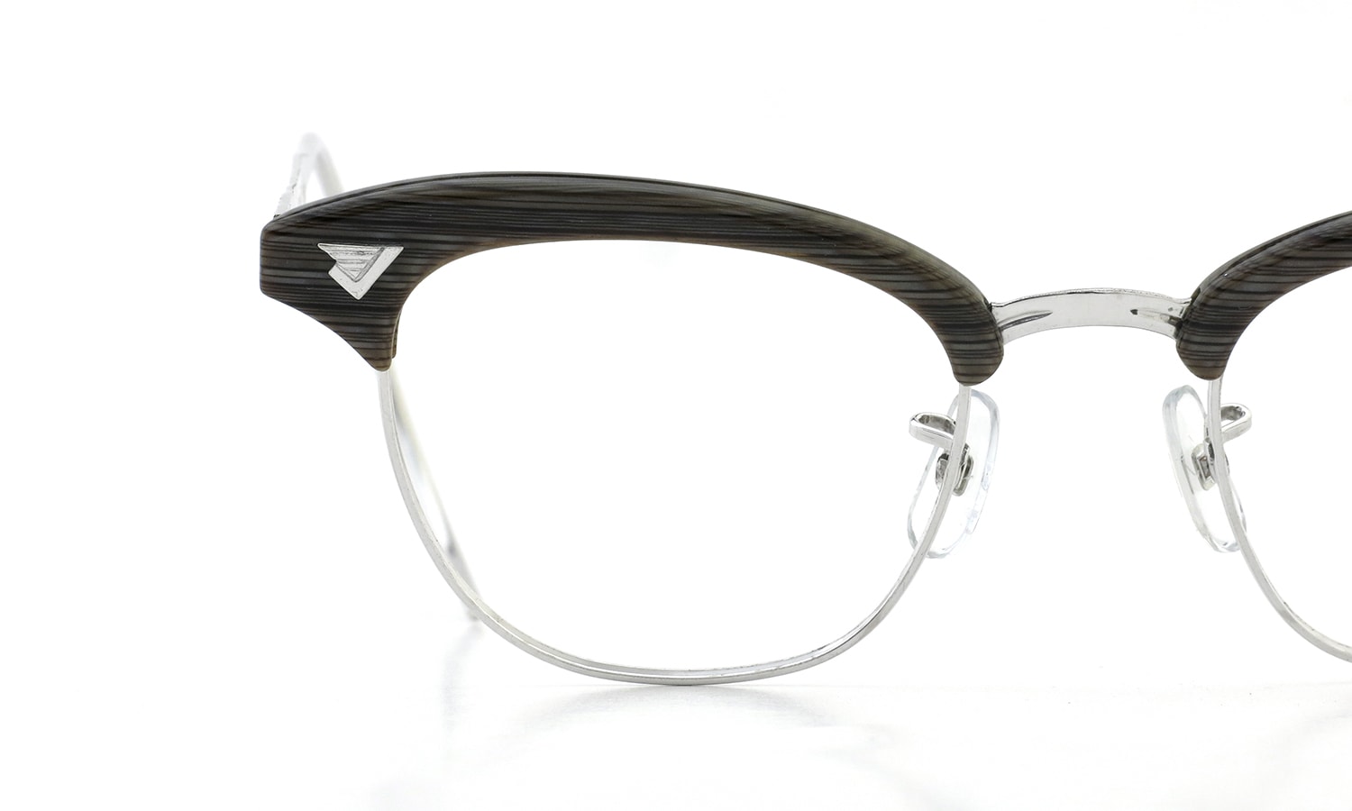 American Optical Vintage Malcolm-X type:2 1/10 12 KGFウイング鋲 Grey-Marble/White-Gold