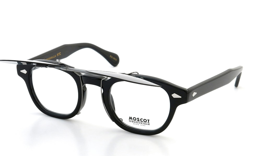 Moscot Lemtosh専用 ポンメガネオリジナル跳ね上げ式クリップオンサングラス通販 ダークグレー 偏光レンズ ガンメタル