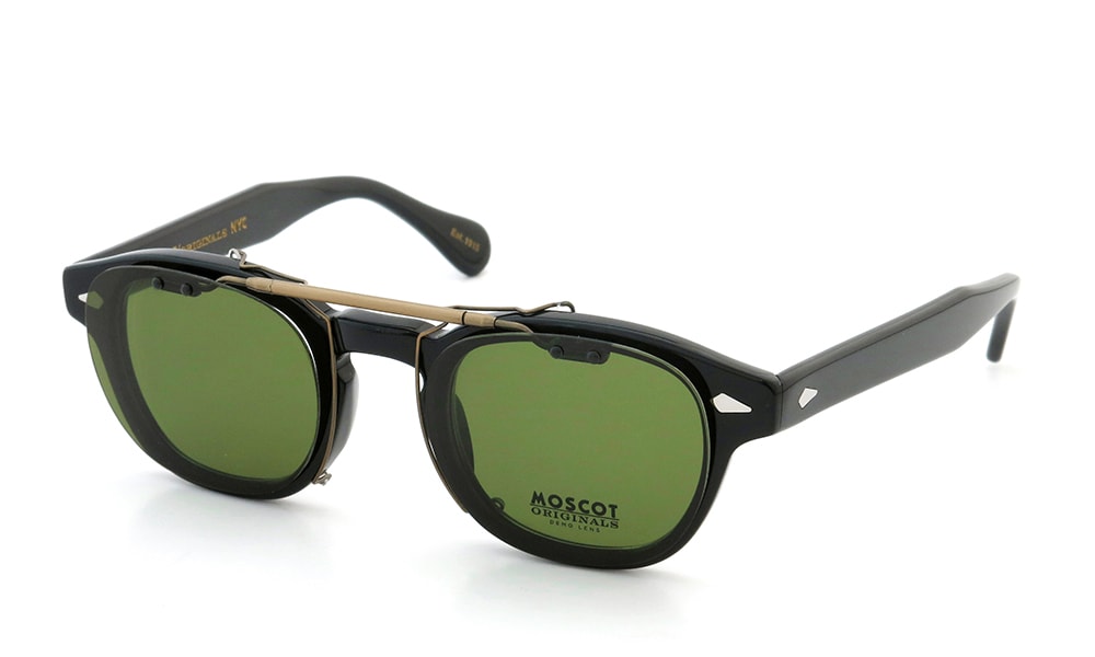 Moscot Lemtosh専用 ポンメガネオリジナル跳ね上げ式クリップオンサングラス通販 ヴィンテージグリーン 偏光レンズ アンティークゴールド