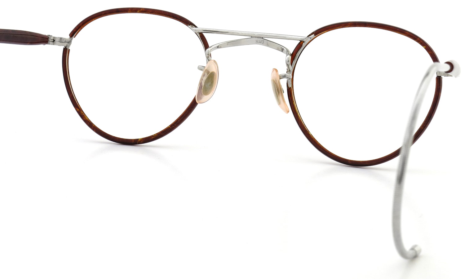 1930s-1940s BRITISH AMERICAN OPTICAL DOUBLE-BRIDGE Silver/Chestnut