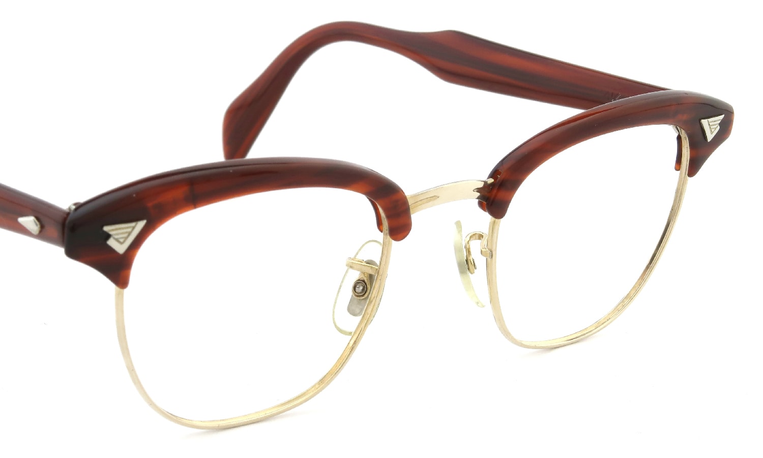 American Optical vintage MALCOLM-X type:1 MAROON/GOLD 46-22