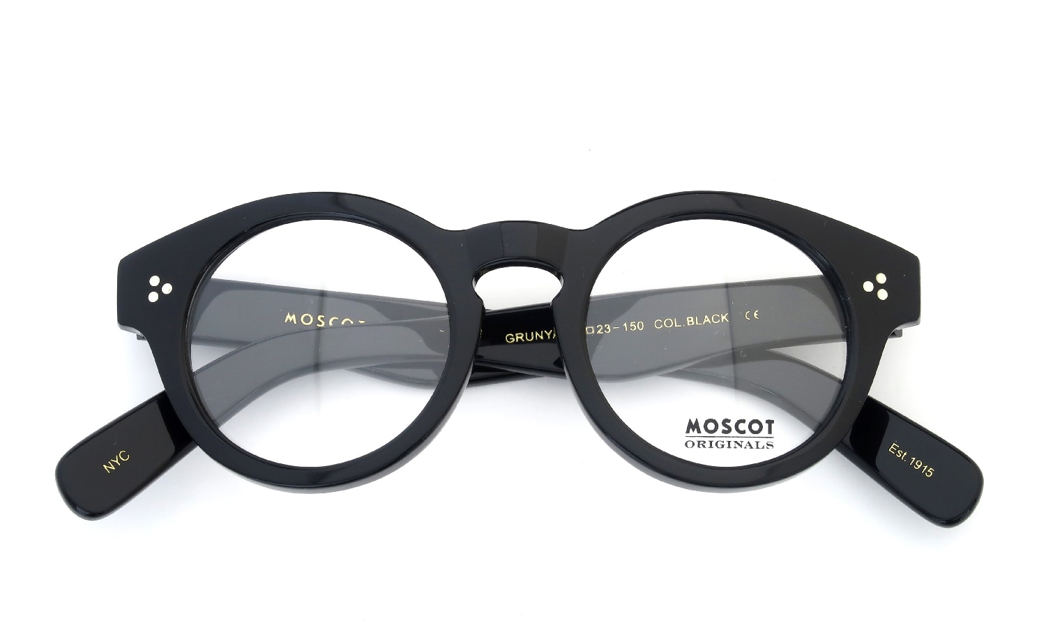 MOSCOT モスコット 丸メガネ GRUNYA グルンヤ通販 Col. BLACK 47size (正規取扱店：ポンメガネ大宮) 正規取扱