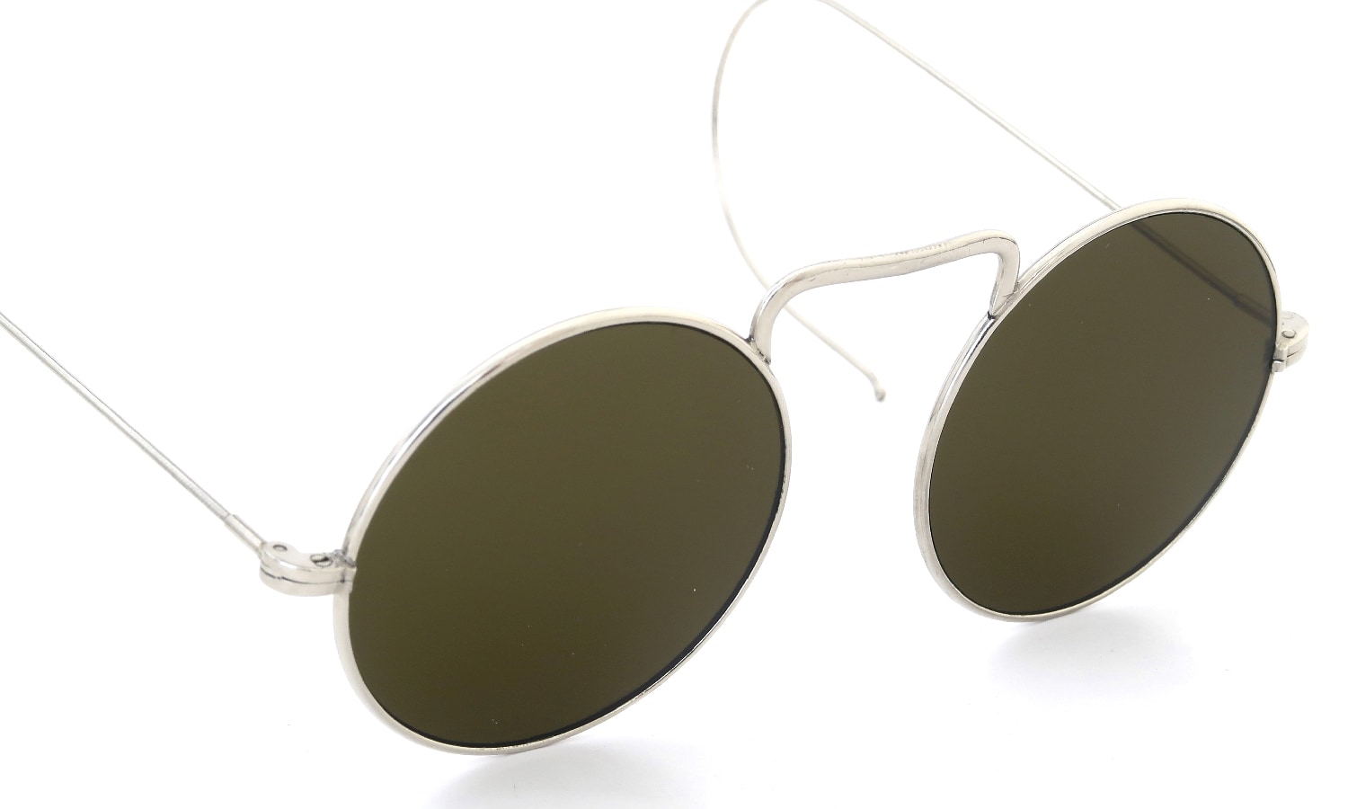 American Optical 推定1910-1920s UPPER BRIDGE ROUND ORIGINAL-FLAT-DARK-GREEN-GLASS-LENS