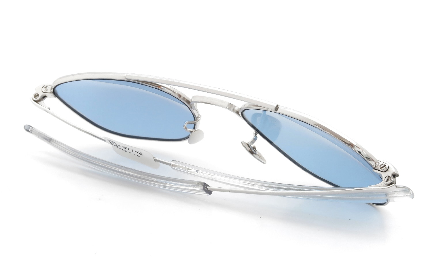 American Optical vintage Mid-Century-Modern-Pilot White-Gold 1/10 12KGF Light-Blue-Lens