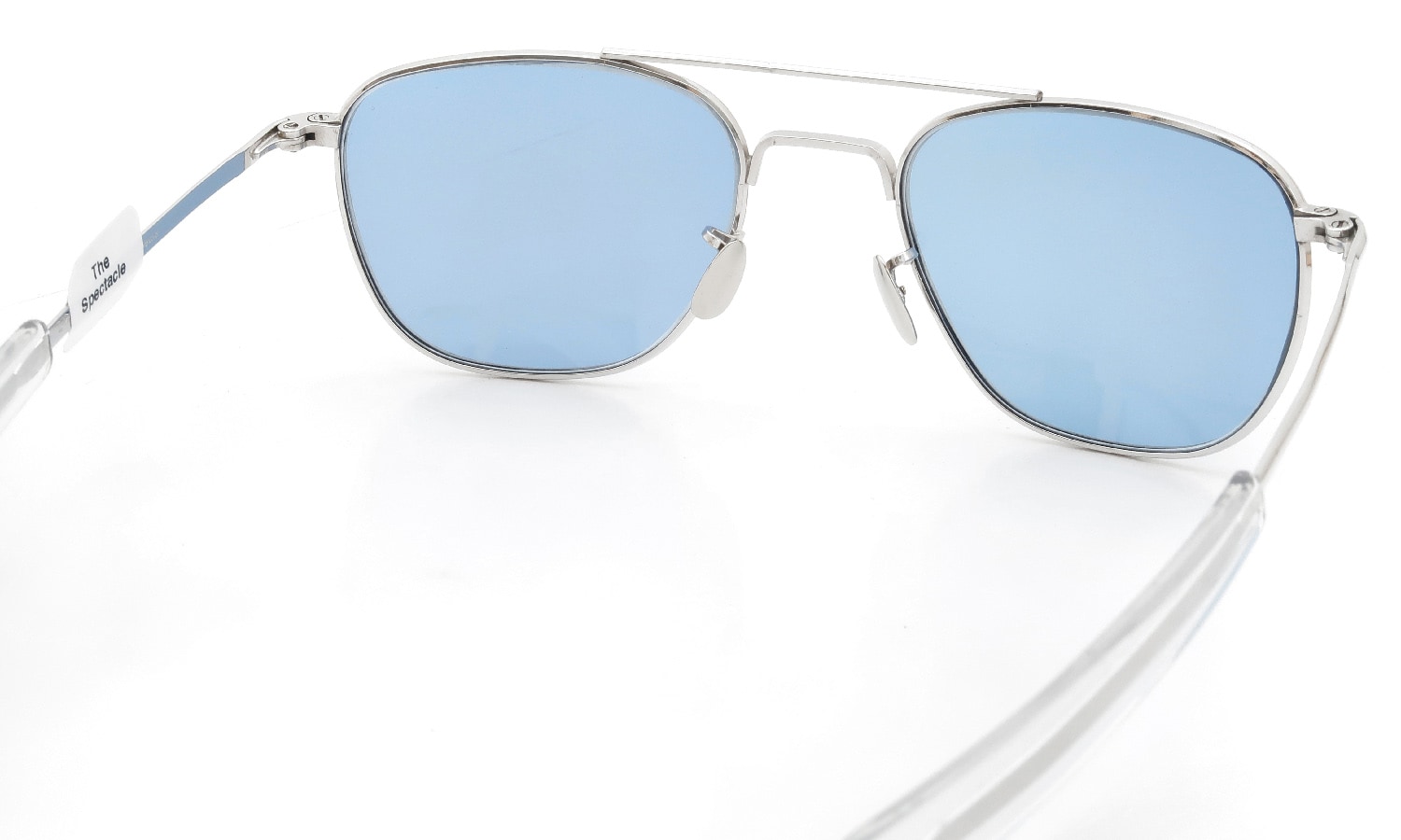 American Optical vintage Mid-Century-Modern-Pilot White-Gold 1/10 12KGF Light-Blue-Lens