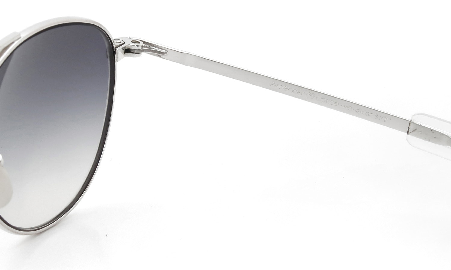 American Optical vintage 1950s Mid-Century-Modern-Pilot White-Gold 1/10 12KGF Grey-Gradation-Lens 12kPads