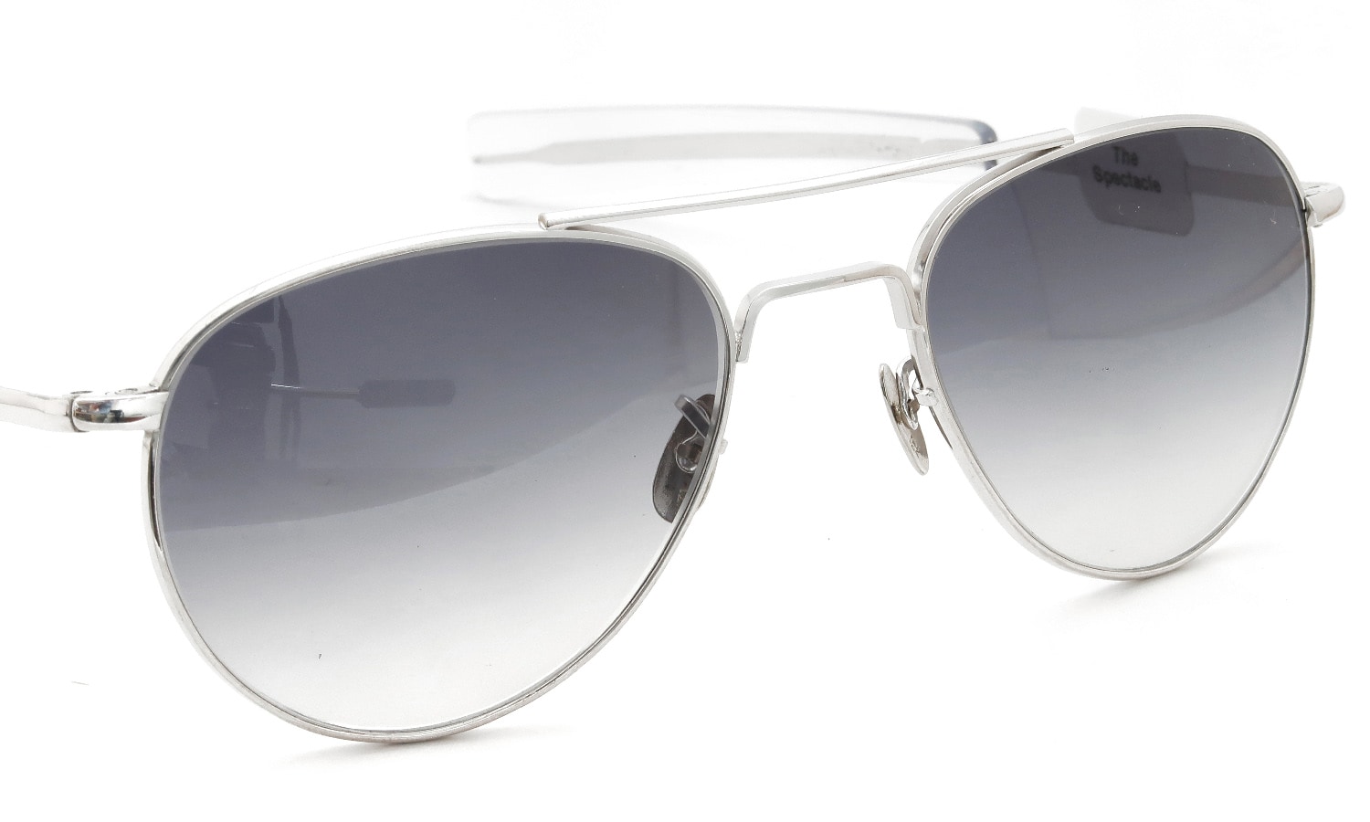 American Optical vintage 1950s Mid-Century-Modern-Pilot White-Gold 1/10 12KGF Grey-Gradation-Lens 12kPads