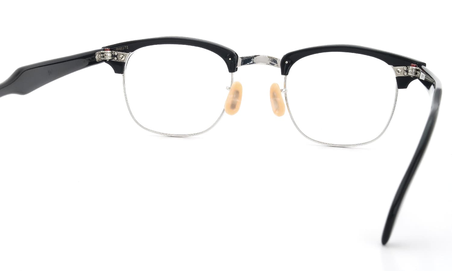 The Spectacle/ American Optical vintage 1950s~1960s マルコムXモデル type:2 ウイング鋲 Black/WG 1/10 12KGF 46-22