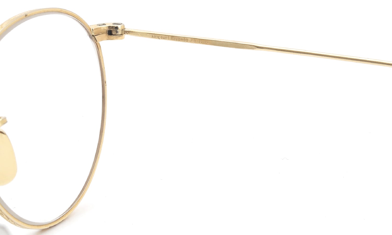 Artcraft Optical vintage 1937 Artbilt P-5 YellowGold 1/10 12KGF 46-22 12k-Solid-Gold-Nose-pad