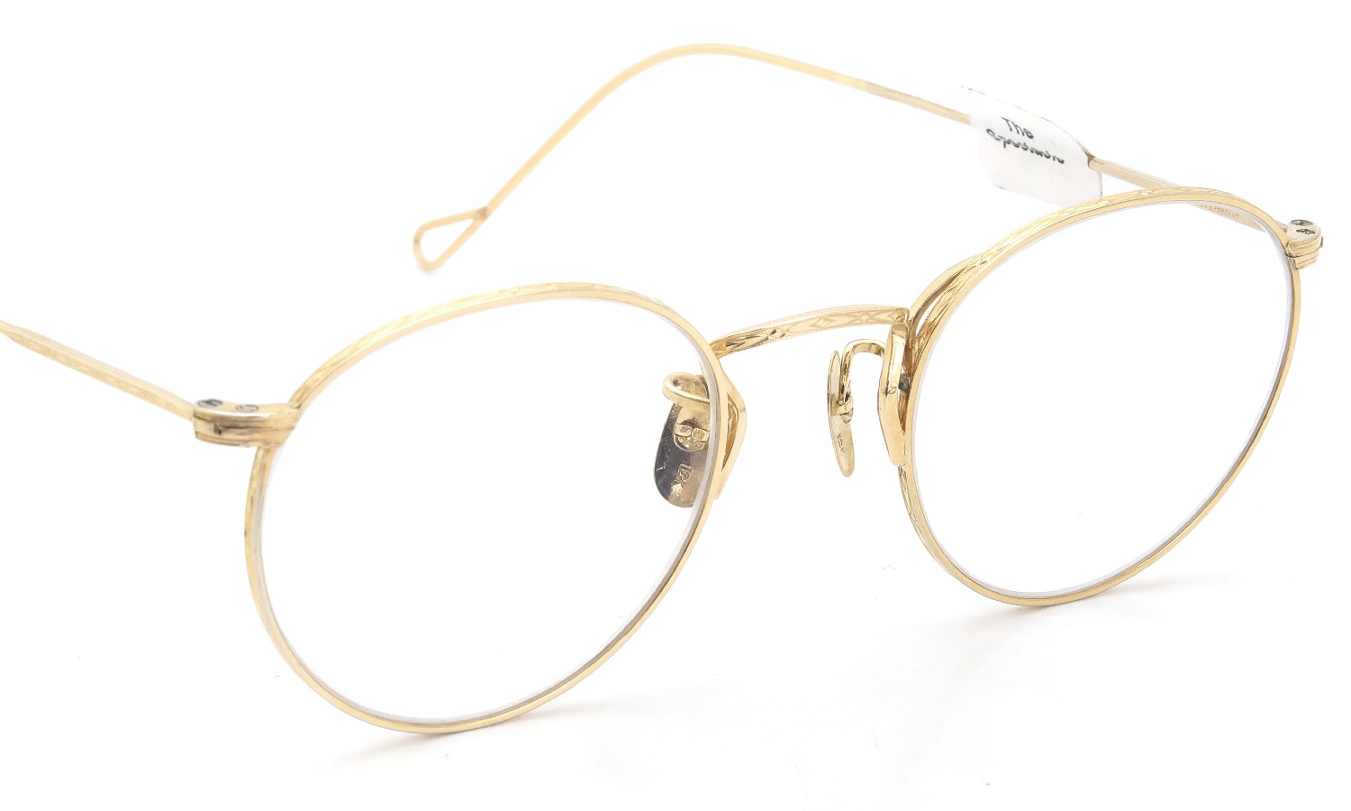 Artcraft Optical vintage 1937 Artbilt P-5 YellowGold 1/10 12KGF 46-22 12k-Solid-Gold-Nose-pad