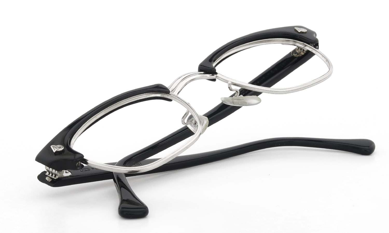 American Optical 1960s〜1980s Brow Combination AO鋲 Black/Silver 46-22