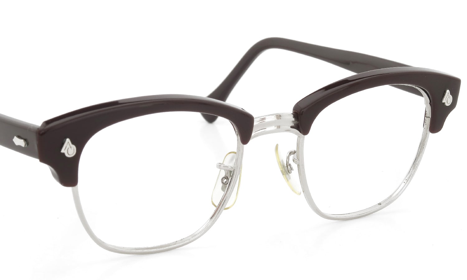 American Optical 1960s〜1980s Brow Combination AO鋲 Brown/Silver 48-20