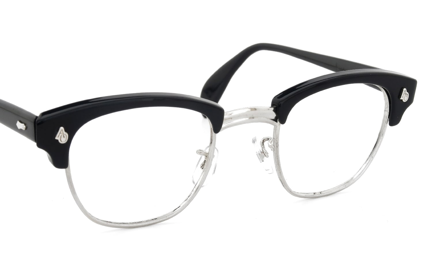 American Optical 1960s〜1980s Brow Combination AO鋲 Black/Silver 48-24