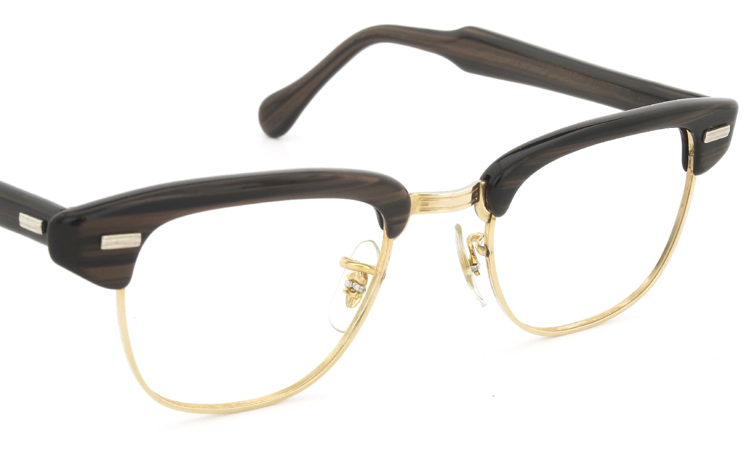 US Optical 1960s BROW Brown-Sasa/Yellow-Gold 44-20