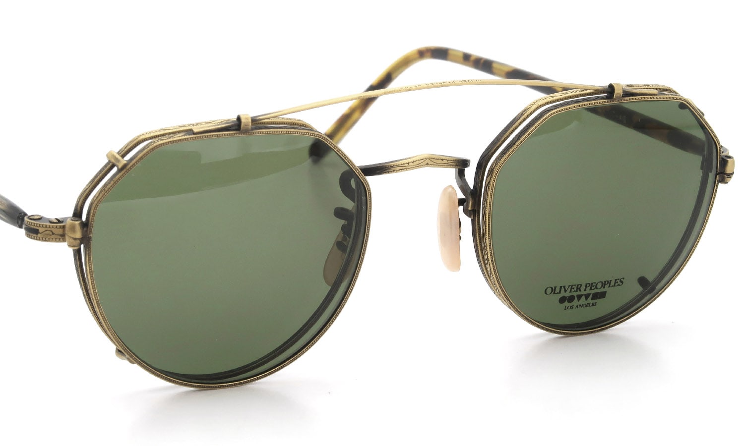 OLIVER PEOPLES 1990's OP-43 T-AG with clip GreenLens