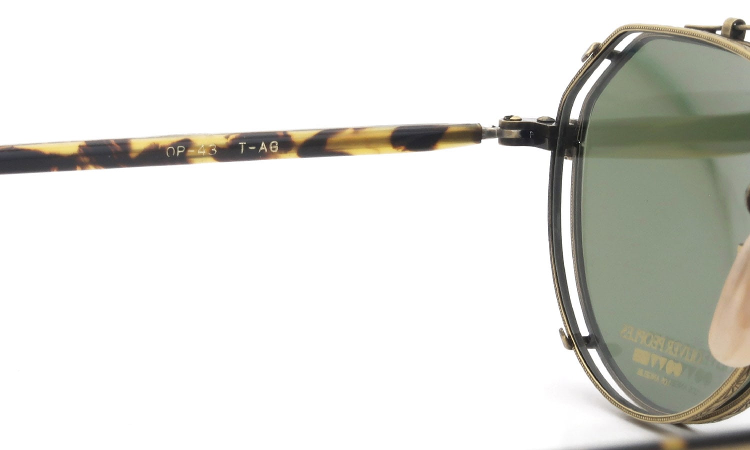 OLIVER PEOPLES 1990's OP-43 T-AG with clip GreenLens