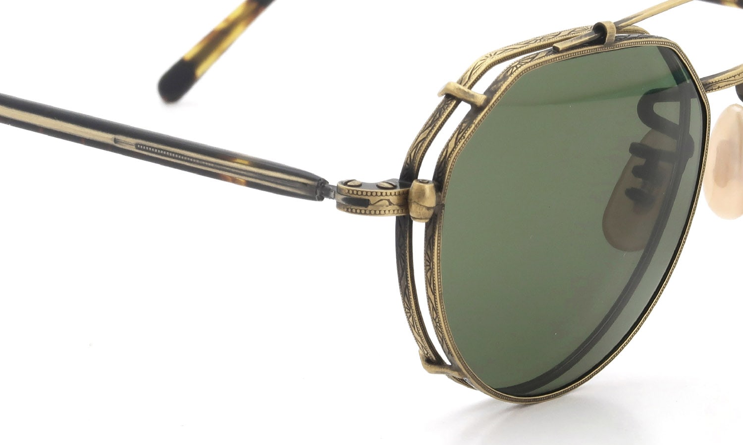 OLIVER PEOPLES 1990's OP-43 T-AG with clip GreenLens