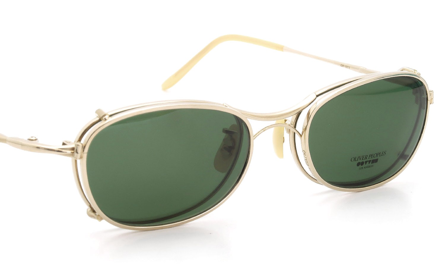 OLIVER PEOPLES 1990's OP-571 G with-clip V.Green Lens