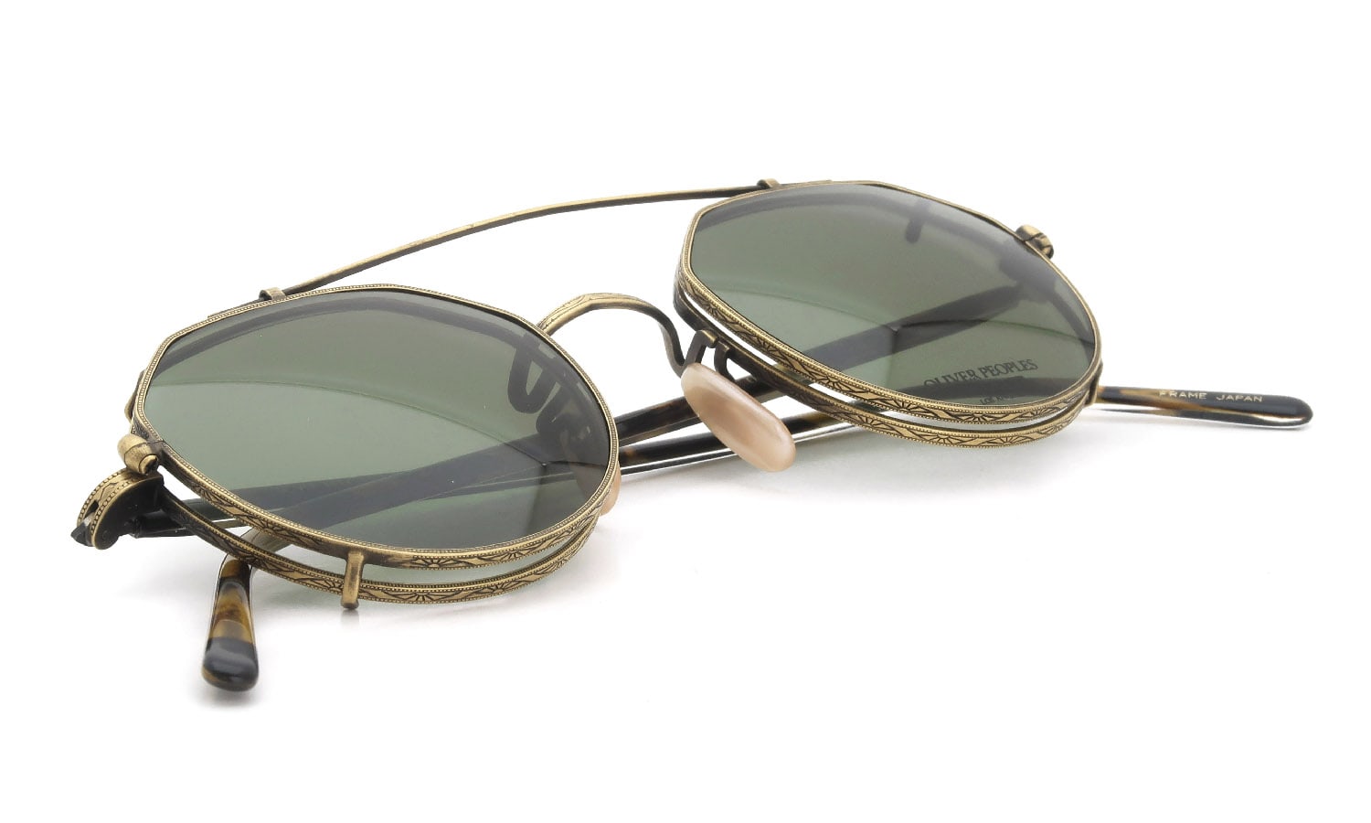 OLIVER PEOPLES 1990's OP-43 T-AG with clip GreenLens