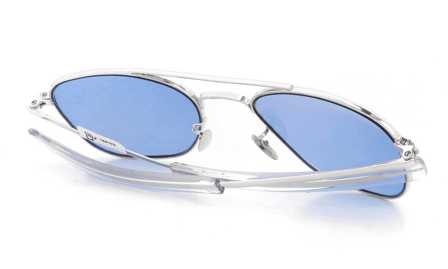 American Optical vintage 1950s〜1960s Mid-Century-Modern-Pilot White-Gold 1/10 12KGF Light-Blue-Lens 12kPads