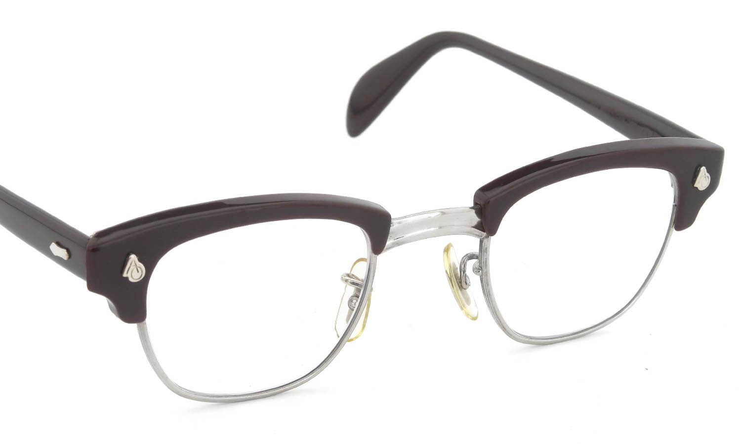 American Optical Vintage 1960s-1980s Brow Combination AO鋲 Brown/Silver 44-24